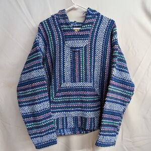 Baja Joe Pullover Hoodie Jacket Mens Large Multicolor